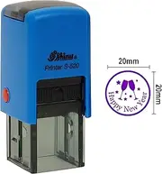 Happy New Year Round Self Inking New Year Stamps 20mm Miny Shiny Mounted Rubber Stamp