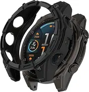 Chofit Cases Compatible with Garmin Fenix 8 47mm Case, TPU Armor Protective Protector Bumper Rugged Shell Cover for Fenix 8 47mm (Black)