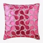 Couch Pillow Case Pink 16"x16", Bed Decor Faux Leather Pattern - Techno Boogie