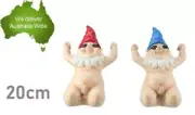 1pc 20cm Kneeling Naked Gnome Winning Garden Ornament Figurine Statue Sculpture