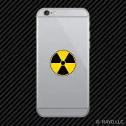 Nuke Radioactive Cell Phone Sticker Mobile Die Cut nuclear radiation warning