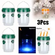 3Pcs Solar Powered Outdoor Wasp Trap Catcher UV Light–Traps Wasps, Hornets, Bees