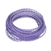 Braided Leather Cord, 5.5 Yards 5mm Flat Craft Leather String, Light Purple