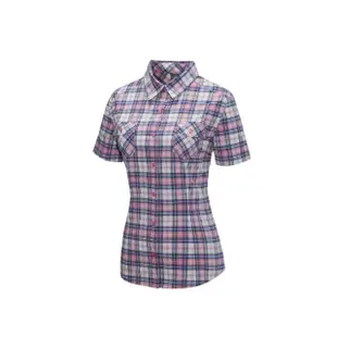 【Mountneer 山林】女彈性抗UV格子襯衫-粉紅-31B02-31(t恤/女裝/上衣/休閒上衣)