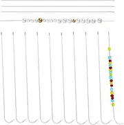 14 Pcs Metal Beading Needles Set for Bead Spinner,6.7 inches Clip-Style Beading Needles,0.7mm Diameter,Bead Crochet Hooks,Jewelry Making Tools,Sturdy Long Straight Beading Threader Needles