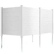 4-Panel PVC Privacy Fence: Durable 50"x50" Outdoor Screen with Metal Stakes