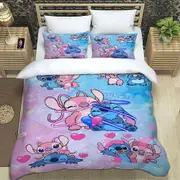 v804 Bed Sheets Cartoon print Lilo&Stitch Bedding Sets exquisite bed supplies set duvet cover bed comforter set bedding set luxury birthday gift 3-Pie