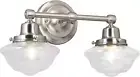 589135-SN Schoolhouse Modern Industrial Farmhouse Wall Mount 2-Light Indoor Dimm