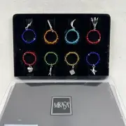 MIKASA Wine Glass Charms Set of 8 Stemware Markers Rocket Lightning Moon Dice