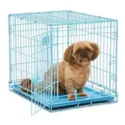 Puppy Crate 24in Blue Folding Metal Divider Panel Dog Cat Pet Animal Home Handle