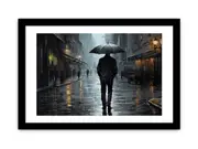 Man Umbrella Art Framed Art Framed print Art Poster