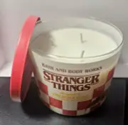 Bath & Body Works STRANGER THINGS Argyles PINEAPPLE PIZZA 3 Wick Candle (NEW)