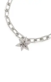 [Bernard James] Flora Pave Lily 18K White Gold Diamond Bracelet