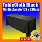 Tablecloths Rectangle Black Wedding 8ft Flat Table Covers Event Market Trestle
