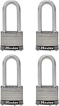 Master Lock 5SSQLJ Stainless Steel Outdoor Padlock with Key, 4 Pack Keyed-Alike, Silver