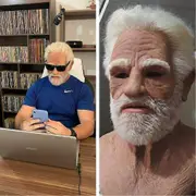 Old Man Face Cover Latex Mask, Halloween Creepy Wrinkle Old Person Mask Adult Fancy Dress Costume