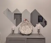 12 Square Mirror Candle Plate Set 10 x 10" Frameless Mirrors Trays Wall Mounted