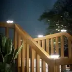 Solar Post Cap Light LED Fence Light for Courtyard Patio Porch(White Light)
