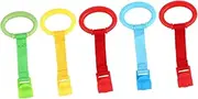 SWOOMEY Nursery Baby Cot Rings 5pcs Set Crib Hanging Pull Rings Baby Hanging for Safe Standing Practice