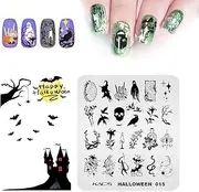 Nail Stamping Plate Christmas Halloween Nail Art Plates Image Transfer Template Manicure Stencils Printing DIY Tool（Halloween 015）