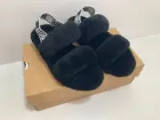 UGG Women's Oh Yeah Slide Slipper 1107953 Black New!