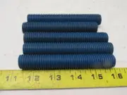 3/4"-10 X 4-1/2" Blue Teflon Steel Threaded Rod Stud Lot of 5
