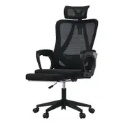 Oikiture Mesh Office Chair Footrest Black