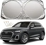 XHRING Windshield Sun Shade for Audi A4 A5 A6 A7 A8 Q3 Q5 Q7 Q8 S6 S7 S8 Accessories, Car Front Window Sunshade Sun Visor Shield for Audi RS5 RS7 2013-2024 Sun Protection