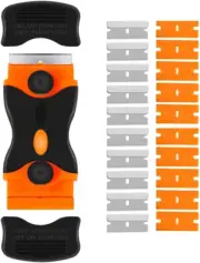 Razor Blade Scraper, 2-In-1 Plastic Scraper Tool with 20 Razor Blades, Multi-Fun