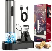 6-In-1 Wine Opener Electric Rechargeable Automatic Corkscrew Bottle Opener Set w