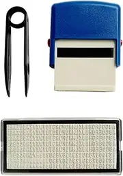 Qianly Self Inking Stamp Inking Stamp DIY Custom DIY Stamp Kit Printing Stamp for Hobby, Blue, 14mmx38mm