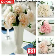 5 Heads Silk Artificial Bouquet Peony Flower Hydrangea Wedding Bridal Party Vase