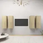 4pcs Wooden Storage Shelf Display Bookshelf Wall TV Cabinet Side Bookcase Rack
