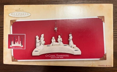 NIB Hallmark Keepsake "O Come, Emmanuel" Nativity Advent Candle Holder