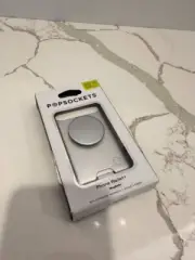 PopSockets Phone Wallet with Grip, Phone Card Holder with MagSafe - Silver