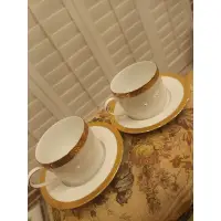 在飛比找蝦皮購物優惠-NIKKO杯盤組(2杯2盤)FINE CHINA茶具組GOL
