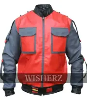 Marty Mcfly 2 Leather Jacket, Back to the Future Michael J. Fox Jacket,All Sizes