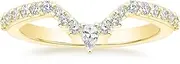 [Mameloly] Wedding Bands for Women Pear & Round Shaped Stackable Cubic Zirconia Half Eternity CZ Curved Engagement Rings for Her Size 4-12