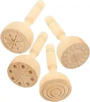 Vaguelly 4Pcs Wooden Clay Molds DIY Craft Tools for Lightweight Decorative Patterns for Imaginative Play Suitable for Clay Art and Modeling Activities
