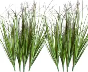 8PCS Artificial Plants,Artificial Shrubs Wheat Grass Green