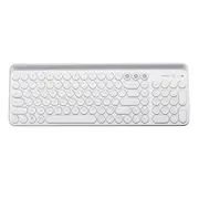 104Keys Wireless bluetooth Dual Mode Membrane Keyboard White