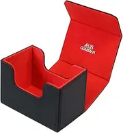 ÆGIS GUARDIAN Commander Deck Box Magic for CCG TCG Holds 100+ Sleeved Cards Leather Card Collectible Deck, Red Inner