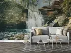 3D Waterfall Rivers Cliff Self-adhesive Removeable Wallpaper Wall Mural 1816