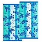 NNEDSZ Renee Taylor 2 Pack Jacquard Velour Kids Beach Towel 75 x 150 cms Sealife