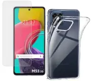 For SAMSUNG GALAXY M53 CASE + TEMPERED GLASS SCREEN PROTECTOR SHOCKPROOF COVER
