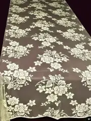 Rose Bouquet Ivory Lace Tablecloth 60 X 140 Rectangle Diningroom Wedding Party