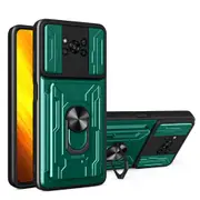 2PCS Shockproof Case for Xiaoami 11 lite Card Bag Ring Stand Camera Protection Cover for Xiaomi 11 lite - Green Xiaomi 11 lite