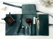 Leather Tobacco Pipe Pouch Case Roll Up Bag Smoking Organizer Tamper Holder
