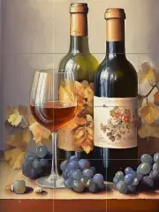 Tile Mural Still Life with Bottle of Wine Kitchen Wall Backsplash Ceramic 3955