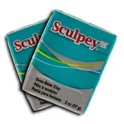 Sculpey III Teal Blue Polymer Clay 4 Packs Baking Clay 2 OZ Bars Modeling Clay